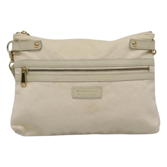BURBERRY Blue Label Shoulder Bag Canvas Beige Auth ti2861