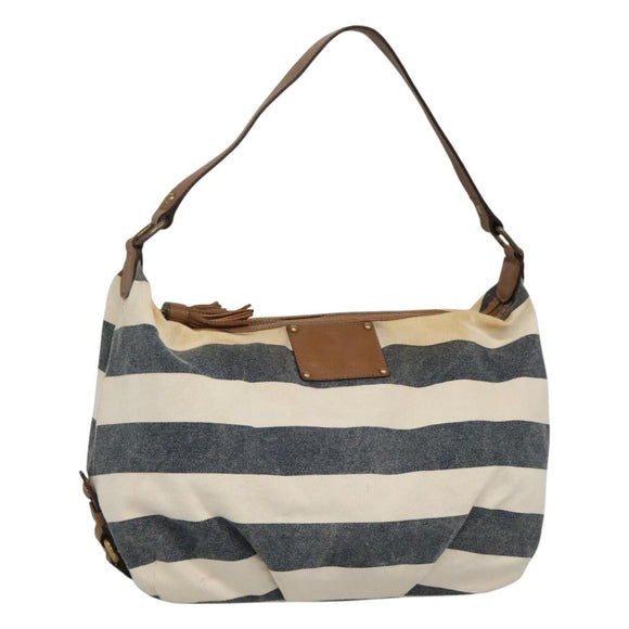 BURBERRY Blue Label Shoulder Bag Canvas Navy Auth ti2862