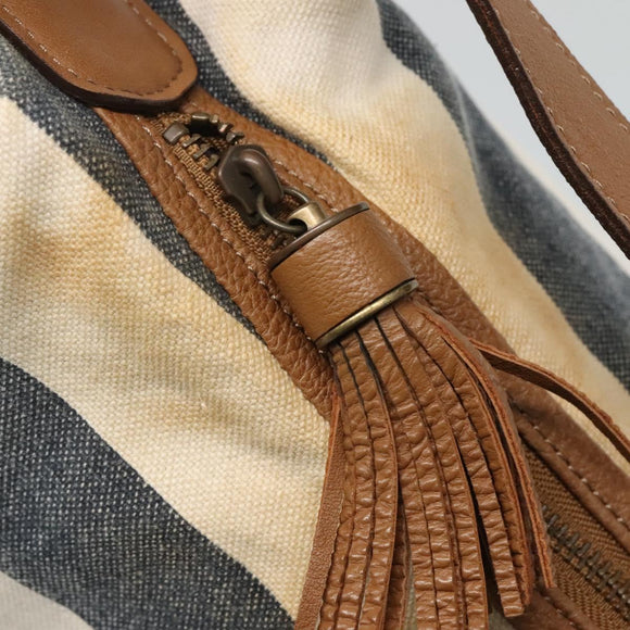 BURBERRY Blue Label Shoulder Bag Canvas Navy Auth ti2862