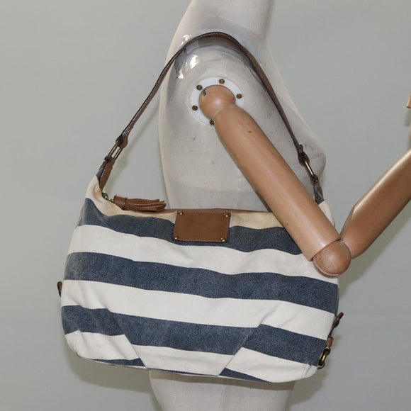 BURBERRY Blue Label Shoulder Bag Canvas Navy Auth ti2862