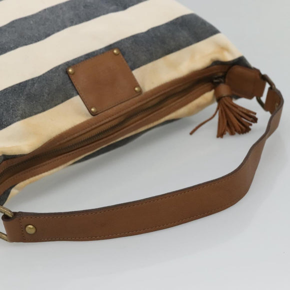 BURBERRY Blue Label Shoulder Bag Canvas Navy Auth ti2862