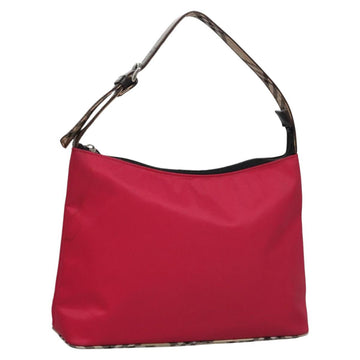 BURBERRY Nova Check Blue Label Shoulder Bag Nylon Pink Auth ti2865