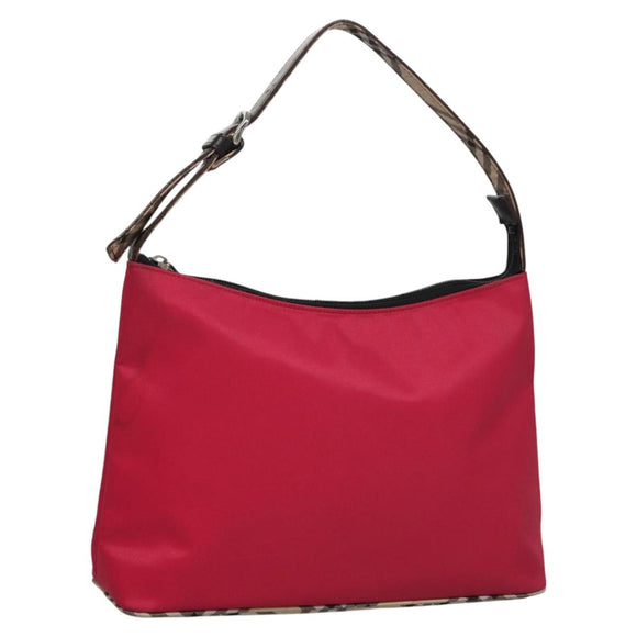 BURBERRY Nova Check Blue Label Shoulder Bag Nylon Pink Auth ti2865