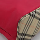BURBERRY Nova Check Blue Label Shoulder Bag Nylon Pink Auth ti2865-9