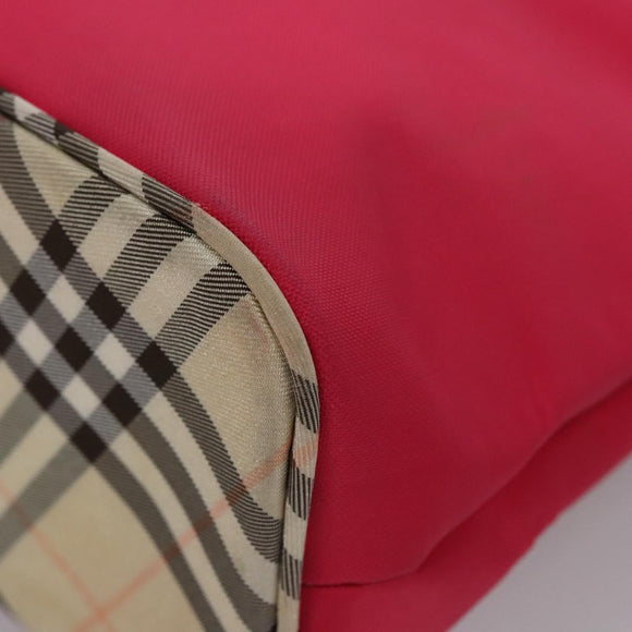 BURBERRY Nova Check Blue Label Shoulder Bag Nylon Pink Auth ti2865