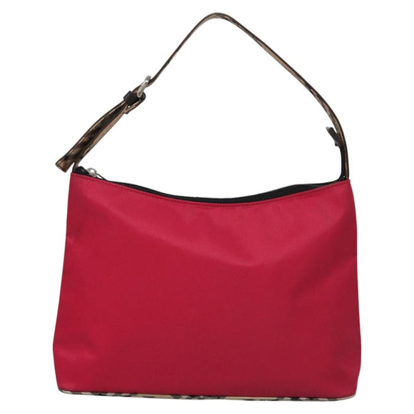 BURBERRY Nova Check Blue Label Shoulder Bag Nylon Pink Auth ti2865