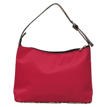 BURBERRY Nova Check Blue Label Shoulder Bag Nylon Pink Auth ti2865 - 0