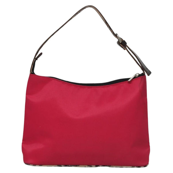 BURBERRY Nova Check Blue Label Shoulder Bag Nylon Pink Auth ti2865