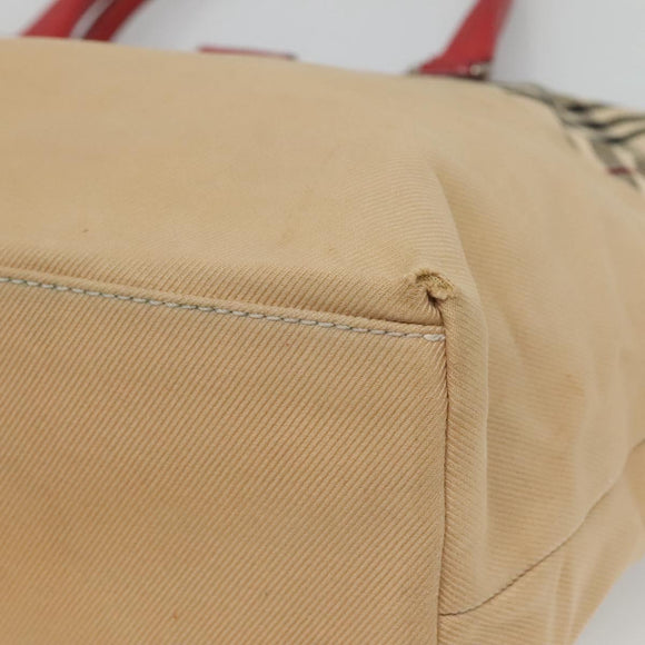 BURBERRY Blue Label Nova Check Tote Bag Canvas Beige Auth ti2867