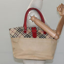 BURBERRY Blue Label Nova Check Tote Bag Canvas Beige Auth ti2867-20