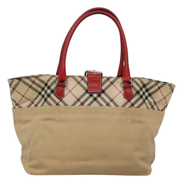 BURBERRY Blue Label Nova Check Tote Bag Canvas Beige Auth ti2867 - 0