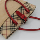 BURBERRY Blue Label Nova Check Tote Bag Canvas Beige Auth ti2867-6
