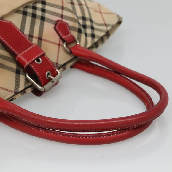 BURBERRY Blue Label Nova Check Tote Bag Canvas Beige Auth ti2867