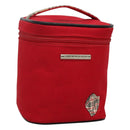 BURBERRY Vanity Cosmetic Pouch Canvas Red Auth ti2868-1