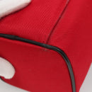 BURBERRY Vanity Cosmetic Pouch Canvas Red Auth ti2868-15