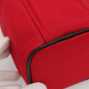 BURBERRY Vanity Cosmetic Pouch Canvas Red Auth ti2868-16