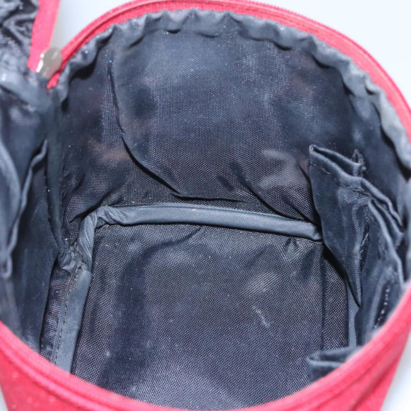 BURBERRY Vanity Cosmetic Pouch Canvas Red Auth ti2868