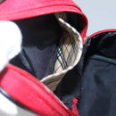 BURBERRY Vanity Cosmetic Pouch Canvas Red Auth ti2868-12