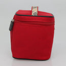 BURBERRY Vanity Cosmetic Pouch Canvas Red Auth ti2868-3