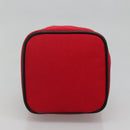 BURBERRY Vanity Cosmetic Pouch Canvas Red Auth ti2868-5