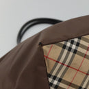 Burberrys Blue Label Tote Bag Nylon Brown Auth ti2871-15