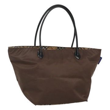 Burberrys Blue Label Tote Bag Nylon Brown Auth ti2871