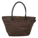 Burberrys Blue Label Tote Bag Nylon Brown Auth ti2871-13