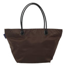 Burberrys Blue Label Tote Bag Nylon Brown Auth ti2871-2