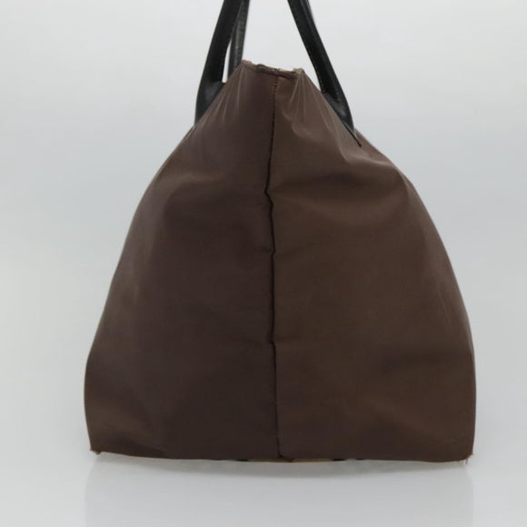 Burberrys Blue Label Tote Bag Nylon Brown Auth ti2871
