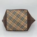 Burberrys Blue Label Tote Bag Nylon Brown Auth ti2871-5