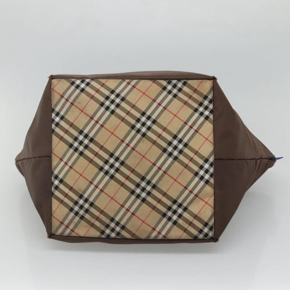 Burberrys Blue Label Tote Bag Nylon Brown Auth ti2871