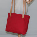 BURBERRY Shoulder Bag Canvas Red Auth ti2872-19