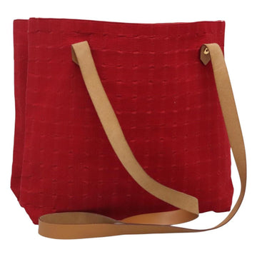 BURBERRY Shoulder Bag Canvas Red Auth ti2872