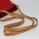 BURBERRY Shoulder Bag Canvas Red Auth ti2872-7