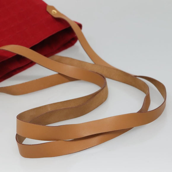 BURBERRY Shoulder Bag Canvas Red Auth ti2872