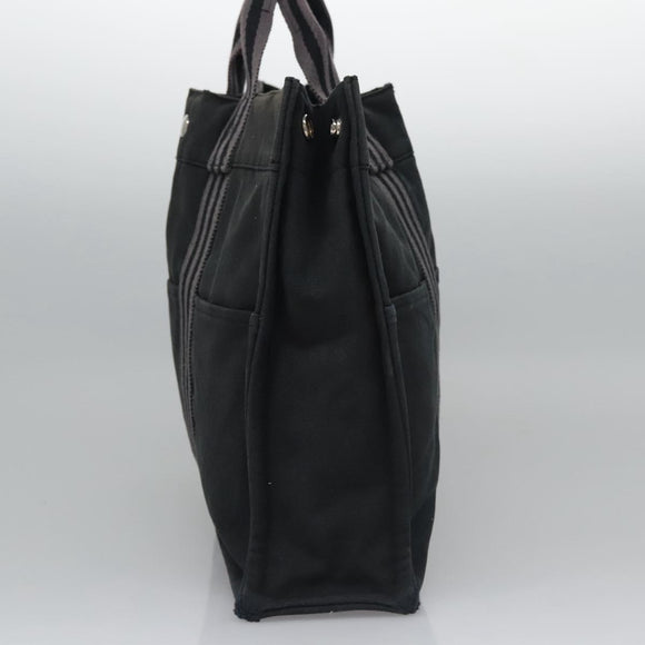 HERMES Fourre Tout MM Hand Bag Canvas Black Auth ti2874