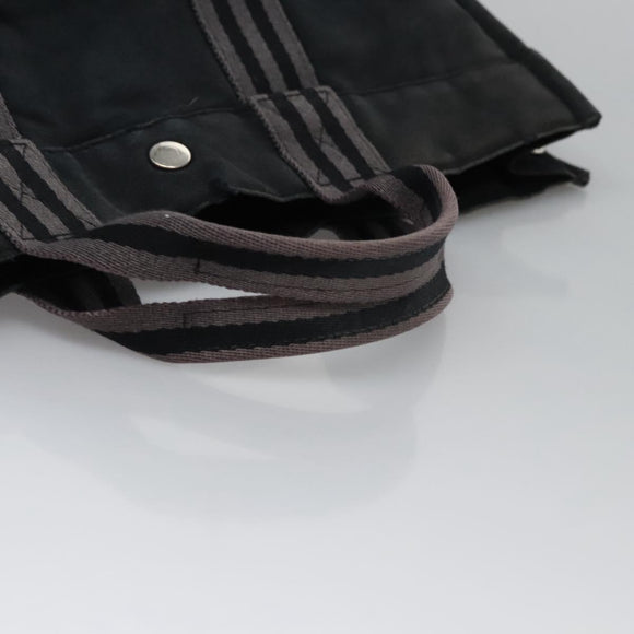 HERMES Fourre Tout MM Hand Bag Canvas Black Auth ti2874