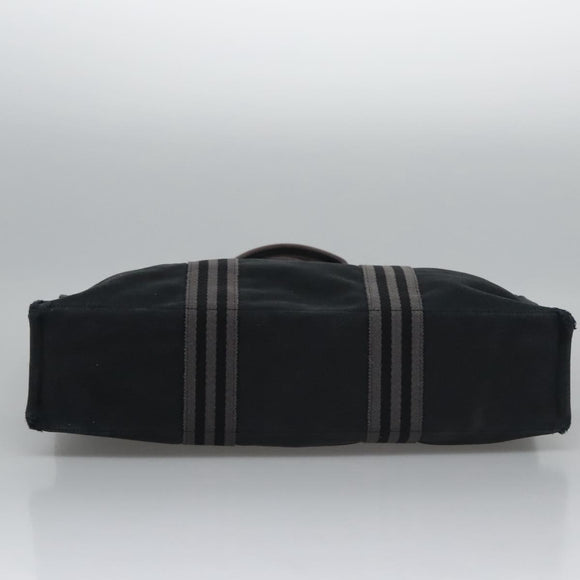 HERMES Fourre Tout MM Hand Bag Canvas Black Auth ti2874