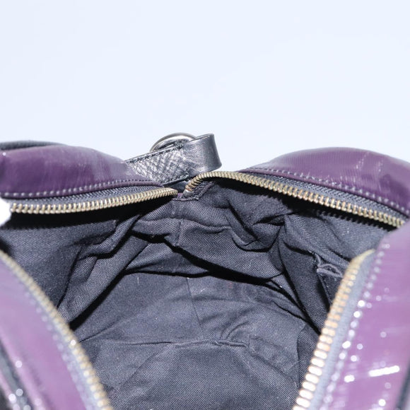 BURBERRY Blue Label Shoulder Bag Enamel Purple Auth ti2877