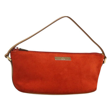 GUCCI Accessory Pouch Suede Orange 039 1103 Auth ti2878