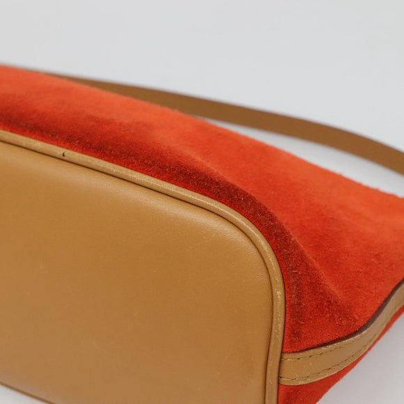 GUCCI Accessory Pouch Suede Orange 039 1103 Auth ti2878