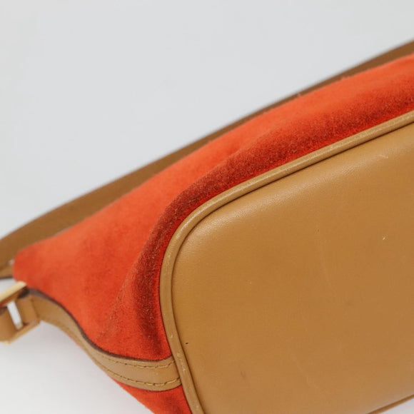 GUCCI Accessory Pouch Suede Orange 039 1103 Auth ti2878