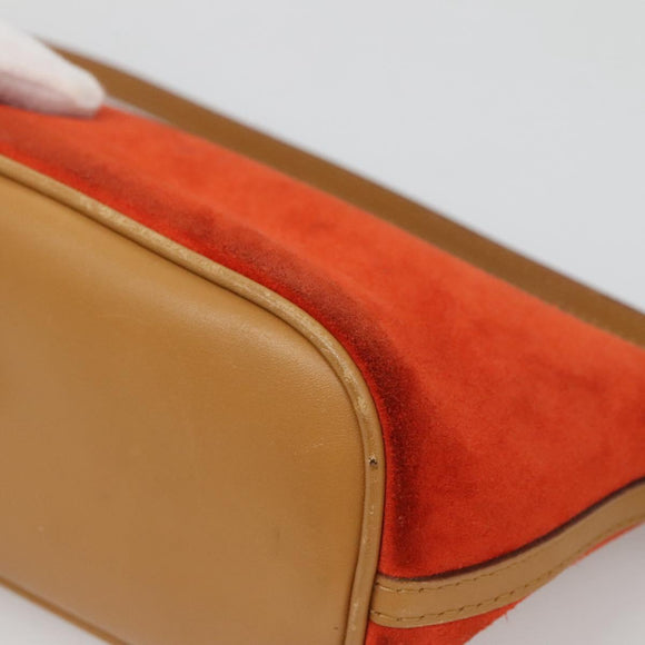 GUCCI Accessory Pouch Suede Orange 039 1103 Auth ti2878