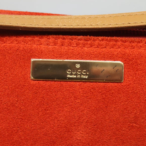 GUCCI Accessory Pouch Suede Orange 039 1103 Auth ti2878