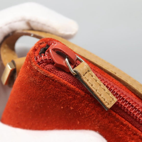 GUCCI Accessory Pouch Suede Orange 039 1103 Auth ti2878