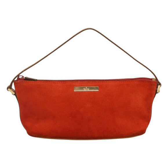 GUCCI Accessory Pouch Suede Orange 039 1103 Auth ti2878
