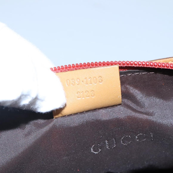 GUCCI Accessory Pouch Suede Orange 039 1103 Auth ti2878