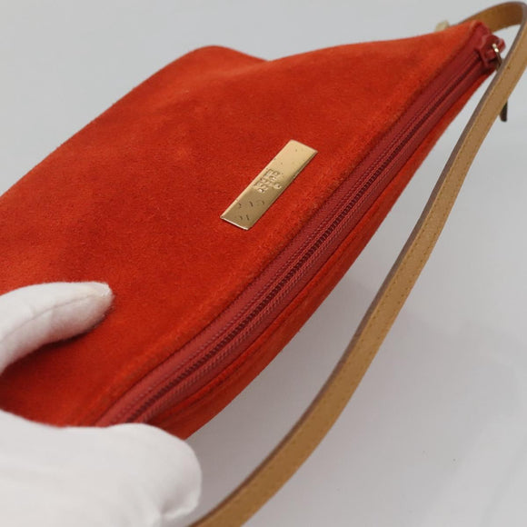 GUCCI Accessory Pouch Suede Orange 039 1103 Auth ti2878