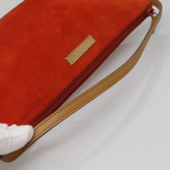 GUCCI Accessory Pouch Suede Orange 039 1103 Auth ti2878