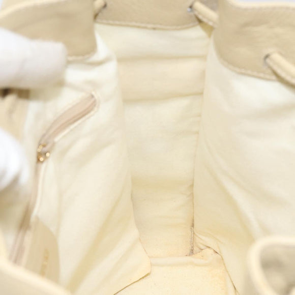 GUCCI Shoulder Bag Leather Beige Auth ti2881